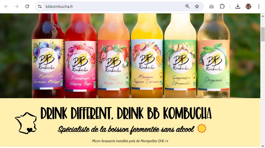 BBKombucha homepage screenshot